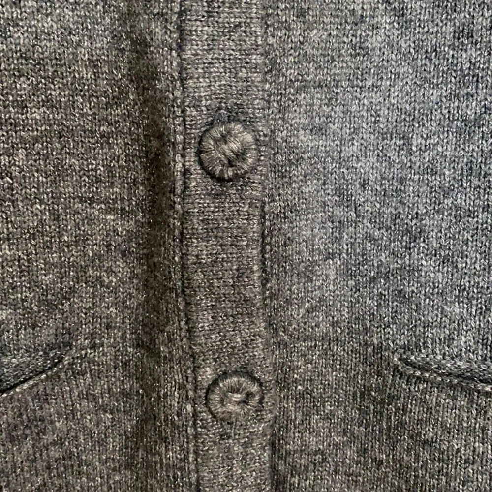 Eddie Bauer Button Gray w/ Silver Cardigan M